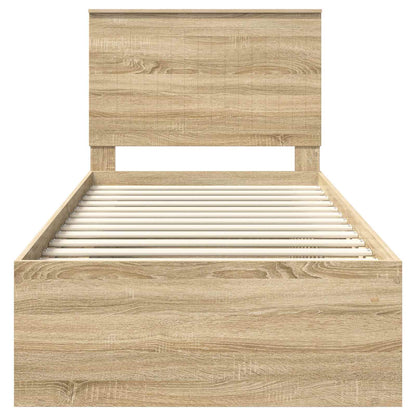 Struttura del letto Rovere Sonoma 90 x 190 cm Pino massello | homemem39