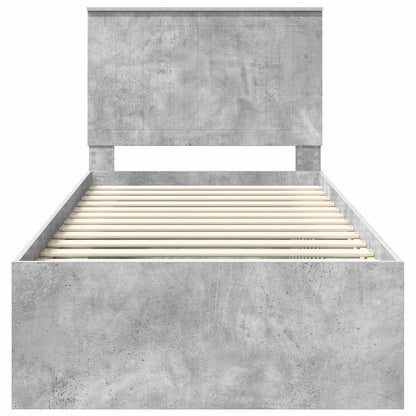 Struttura del letto Calcestruzzo 90 x 200 cm Pino massello | homemem39