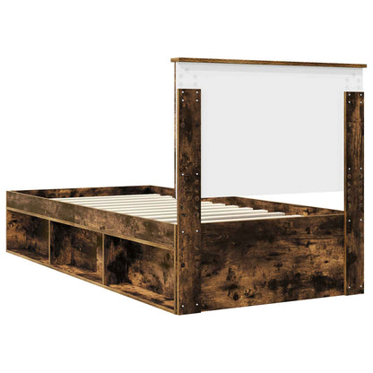 Struttura del letto Rovere fumé 90 x 200 cm Pino massello | homemem39