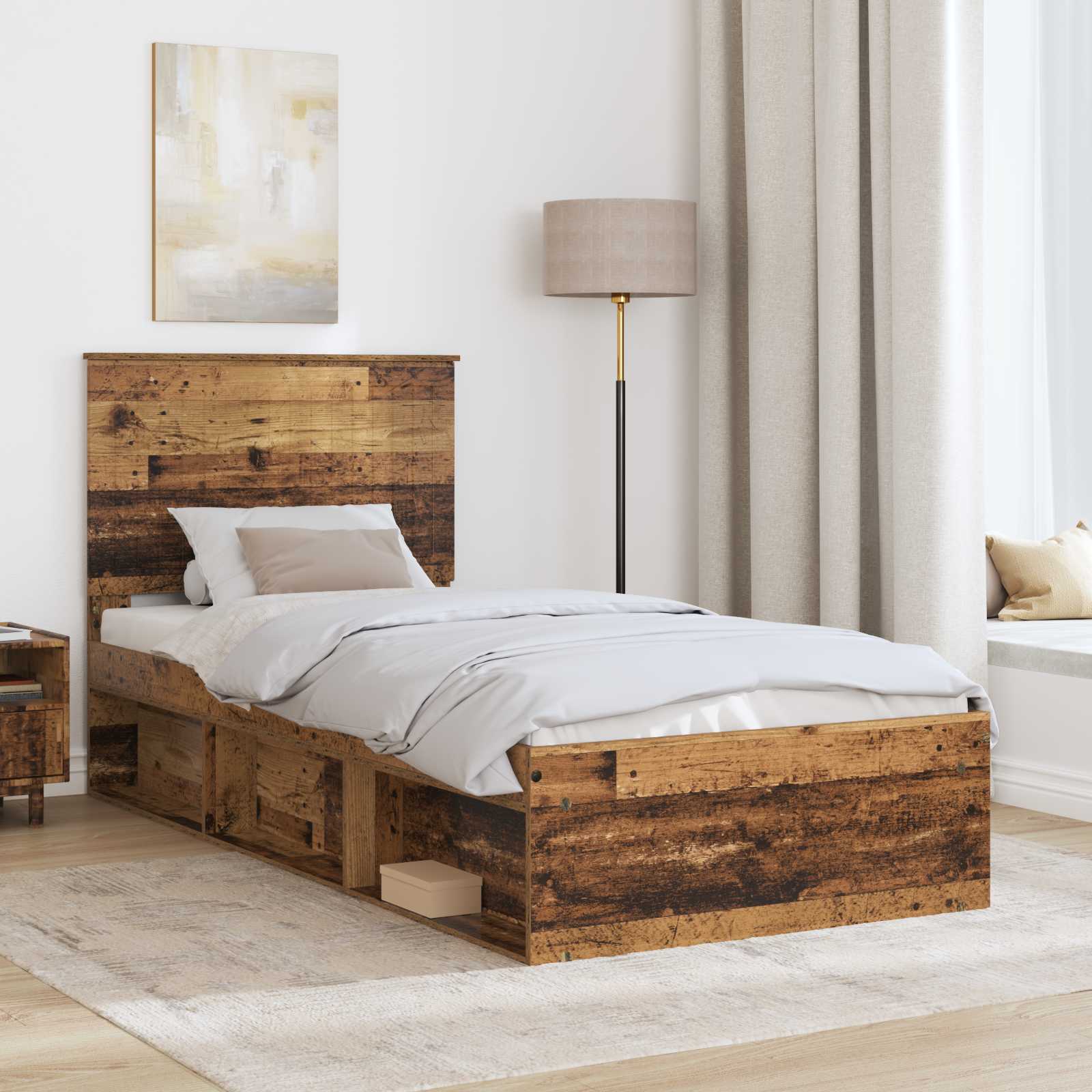 Struttura del letto Legno vecchio 90 x 200 cm Pino massello | homemem39