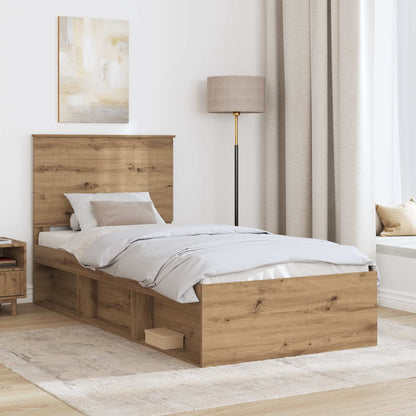 Struttura del letto con testiera Rovere Artigianale 90 x 200 cm | homemem39