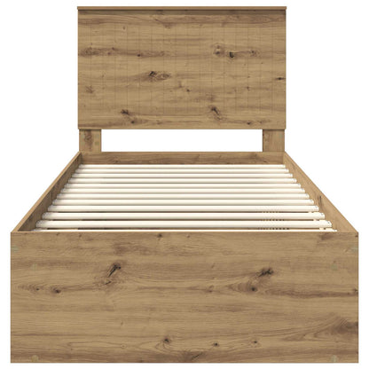 Struttura del letto con testiera Rovere Artigianale 90 x 200 cm | homemem39
