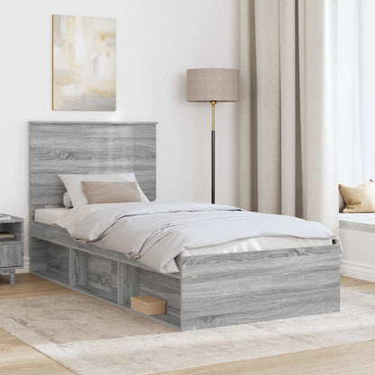 Struttura del letto Grigio Sonoma 90 x 190 cm Pino massello | homemem39