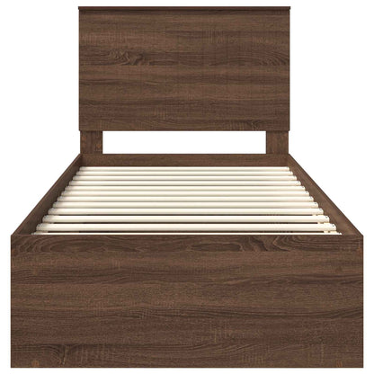 Struttura del letto Rovere Marrone 90 x 190 cm Pino massello | homemem39