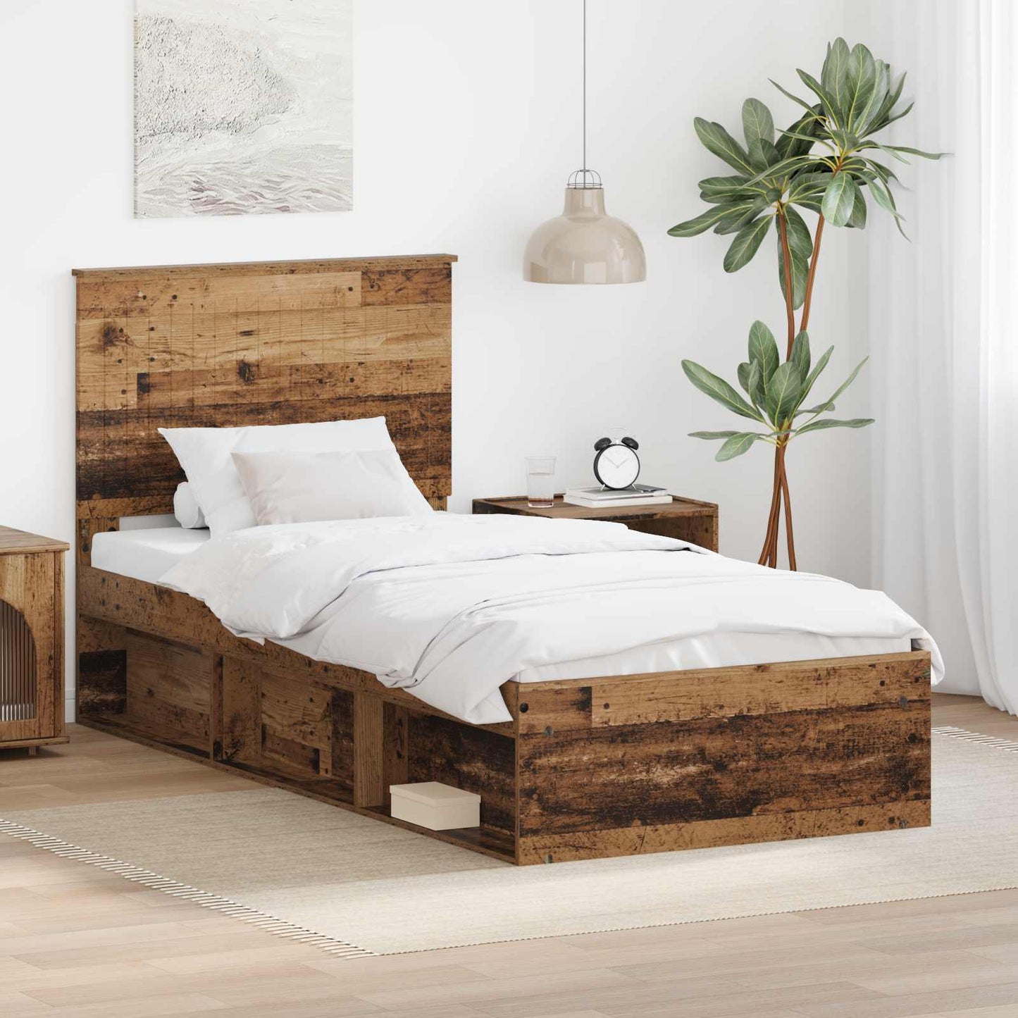 Struttura del letto Legno vecchio 90 x 190 cm Pino massello