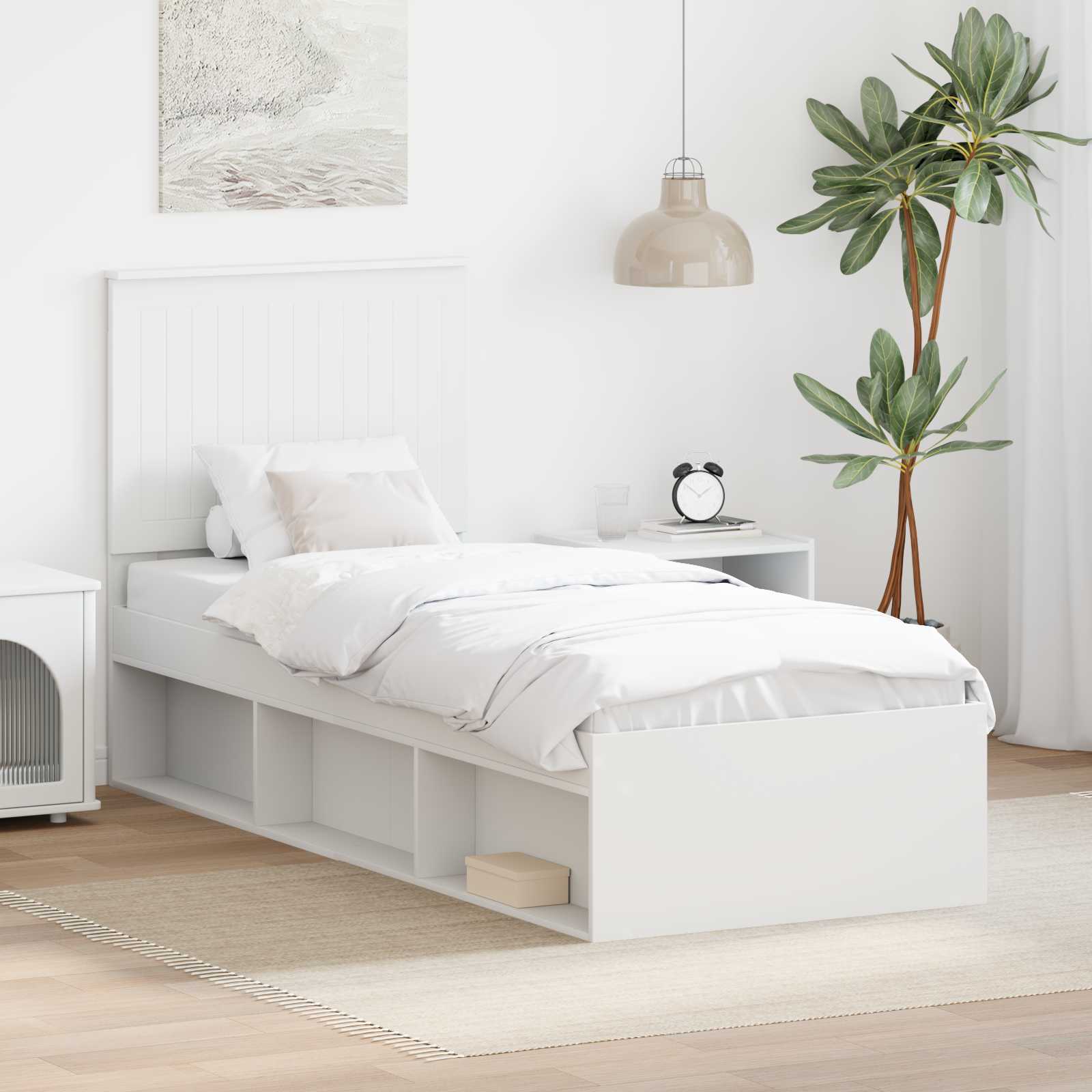 Struttura del letto Bianco 75 x 190 cm Pino massello | homemem39