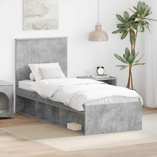 Struttura del letto Grigio Concretè 75 x 190 cm Pino massello | homemem39