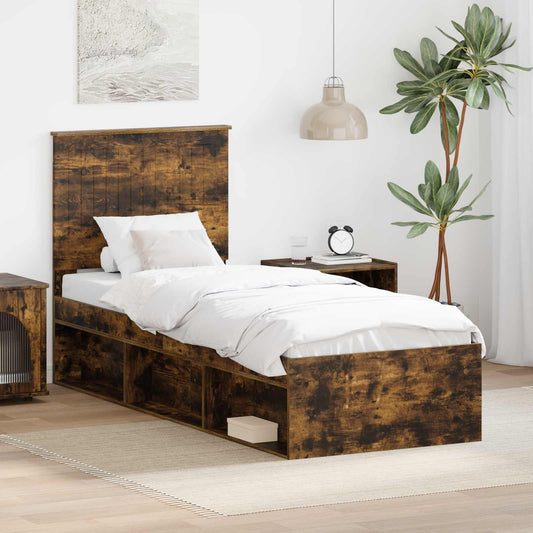 Struttura del letto Rovere fumé 75 x 190 cm Pino massello | homemem39
