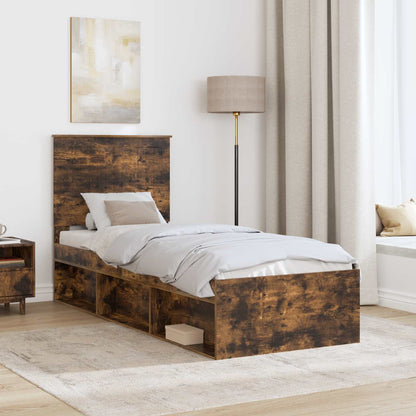 Struttura del letto Rovere fumé 75 x 190 cm Pino massello | homemem39