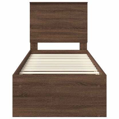 Struttura del letto Rovere Marrone 75 x 190 cm Pino massello