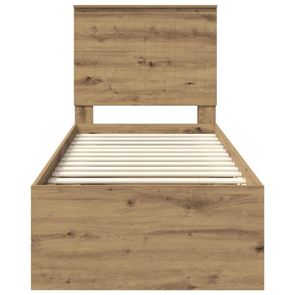 Struttura del letto con testiera Rovere Artigianale 75 x 190 cm | homemem39