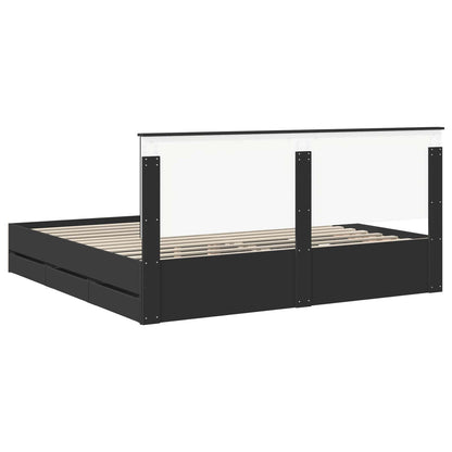 Struttura del letto Nero 200 x 200 cm Legno Ingegnerizzato | homemem39