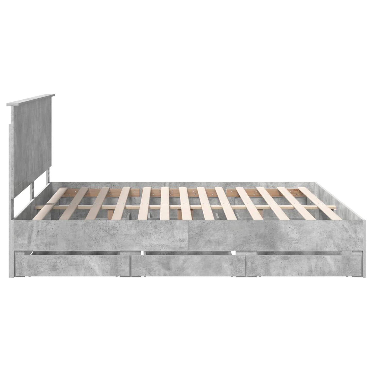 Struttura del letto con cassetto Grigio cemento 200 x 200 cm | homemem39