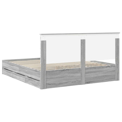 Struttura del letto con cassetto Grigio Sonoma 180 x 200 cm | homemem39