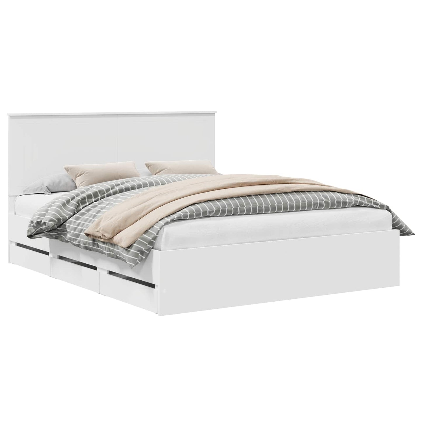 Struttura del letto Bianco 160 x 200 cm Legno Ingegnerizzato