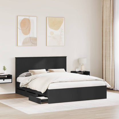 Struttura del letto Nero 160 x 200 cm Legno Ingegnerizzato | homemem39