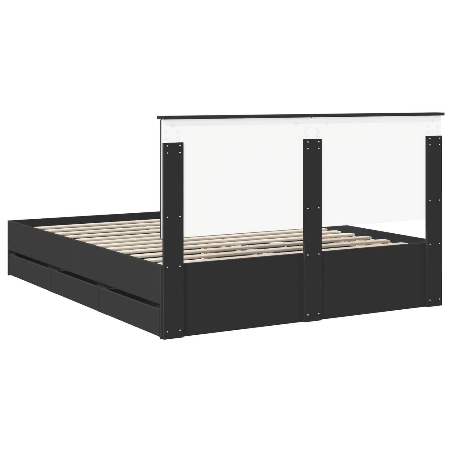 Struttura del letto Nero 160 x 200 cm Legno Ingegnerizzato | homemem39