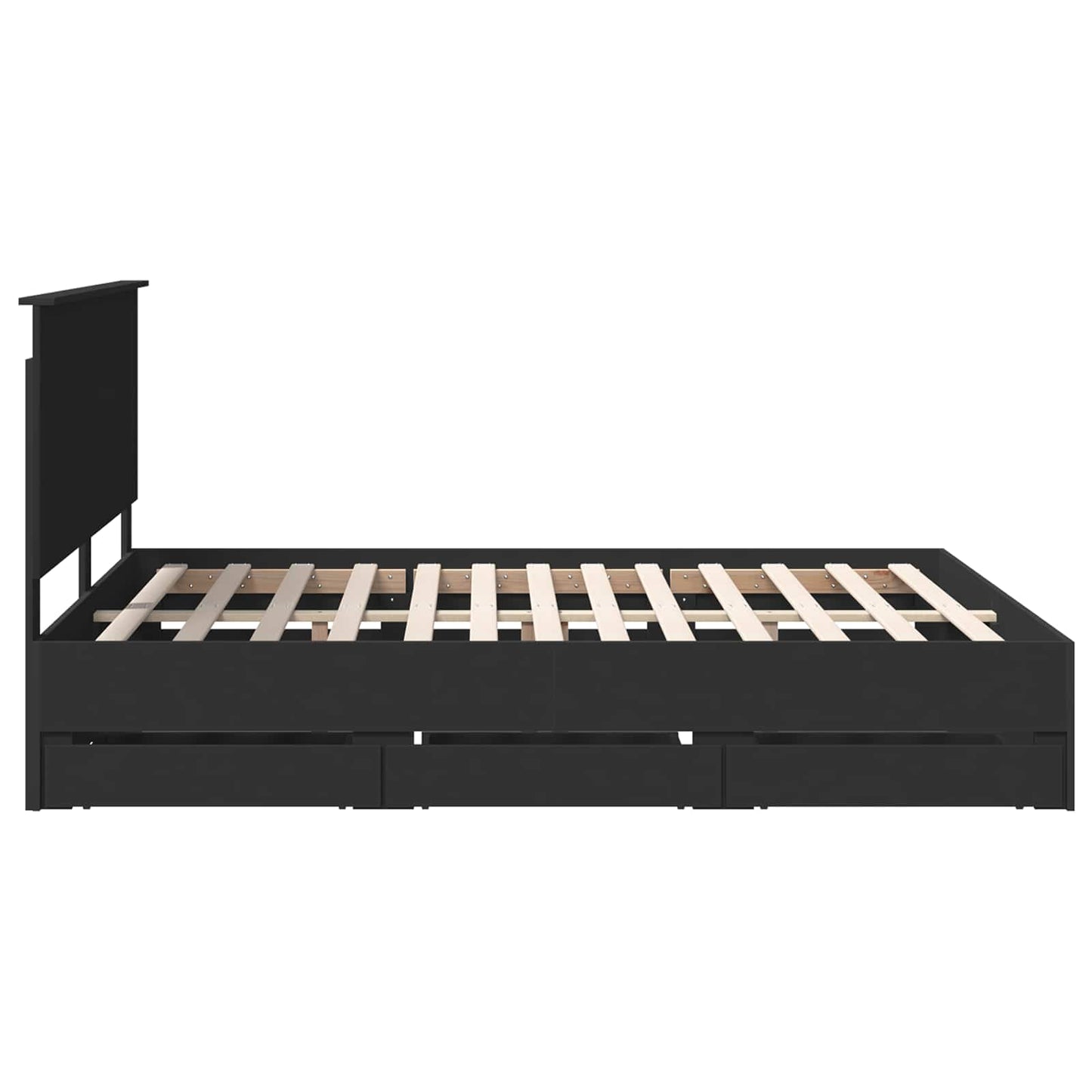 Struttura del letto Nero 160 x 200 cm Legno Ingegnerizzato | homemem39