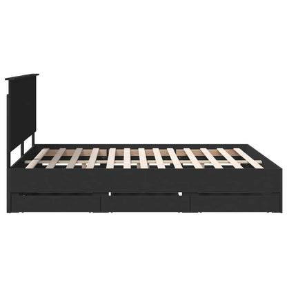 Struttura del letto Nero 160 x 200 cm Legno Ingegnerizzato | homemem39