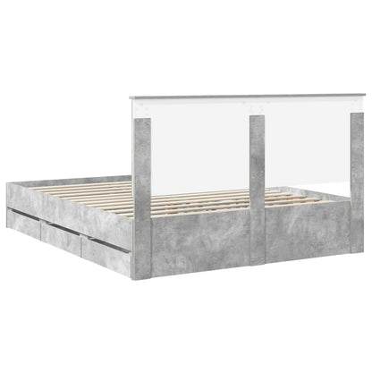 Struttura del letto con cassetto Grigio cemento 160 x 200 cm | homemem39