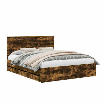 Struttura del letto con cassetto Rovere fumé 160 x 200 cm | homemem39