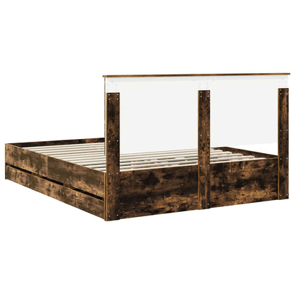 Struttura del letto con cassetto Rovere fumé 160 x 200 cm | homemem39