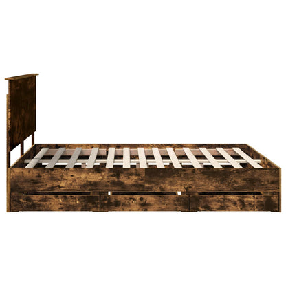 Struttura del letto con cassetto Rovere fumé 160 x 200 cm | homemem39