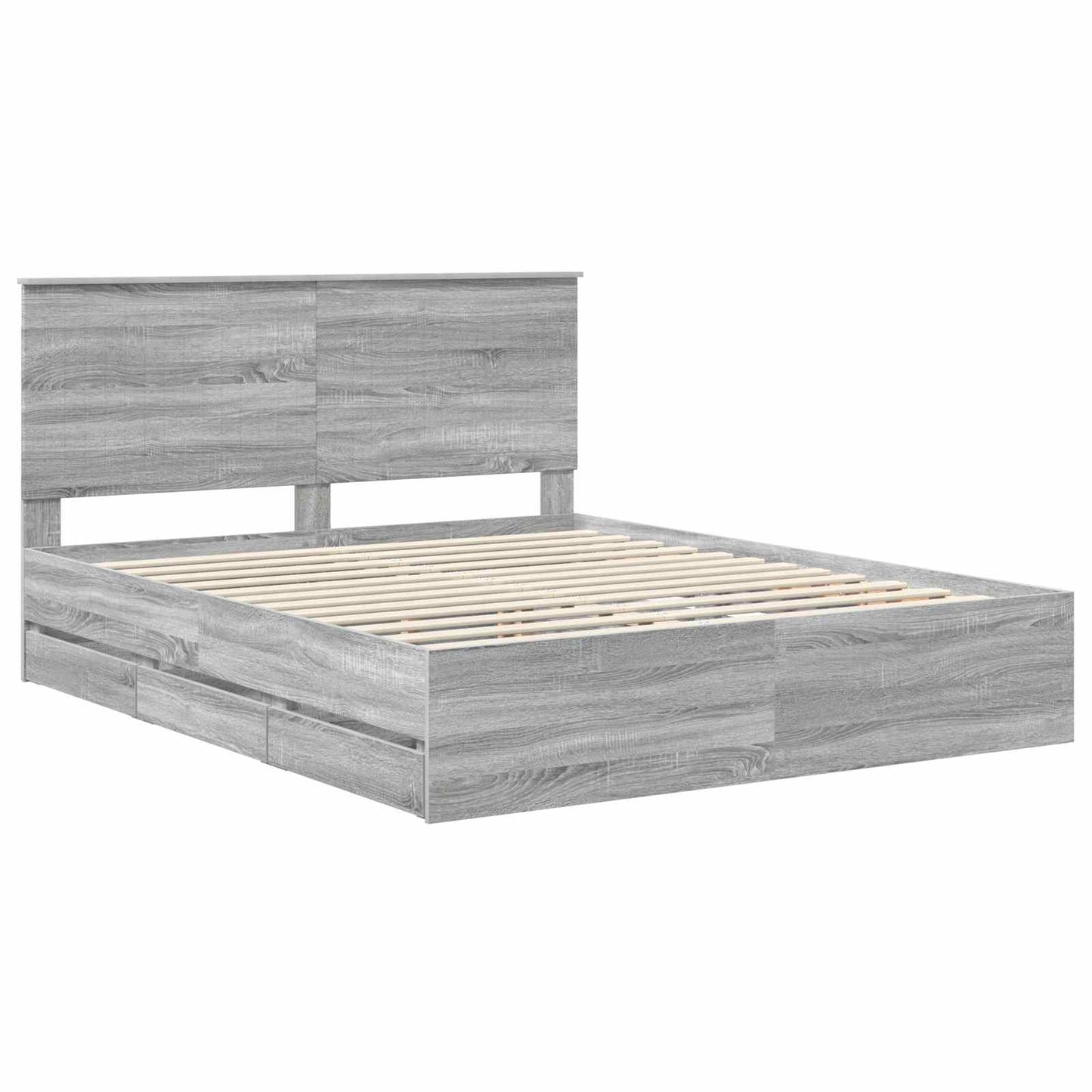 Struttura del letto con cassetto Grigio Sonoma 160 x 200 cm | homemem39