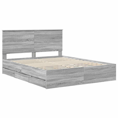 Struttura del letto con cassetto Grigio Sonoma 160 x 200 cm | homemem39