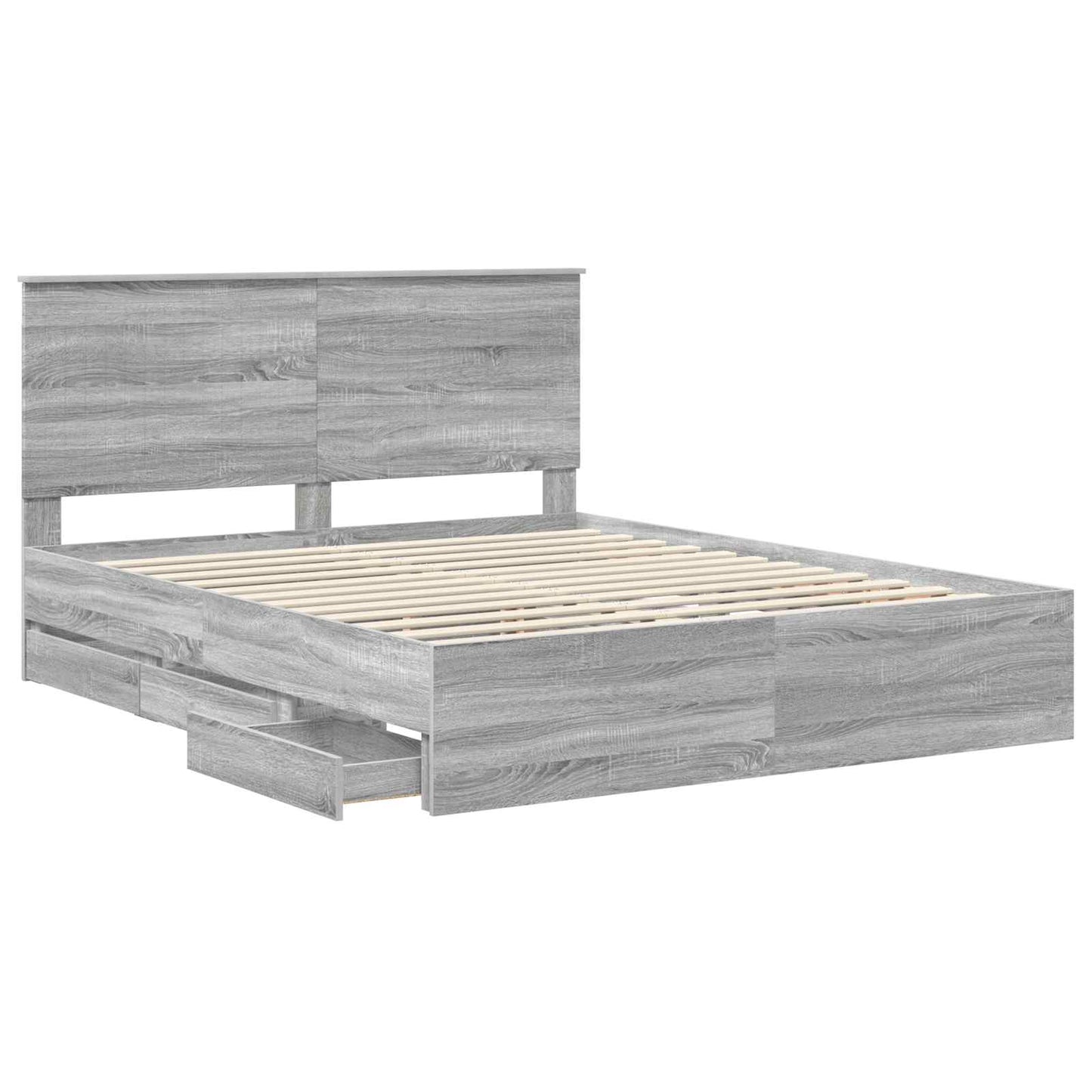 Struttura del letto con cassetto Grigio Sonoma 160 x 200 cm | homemem39