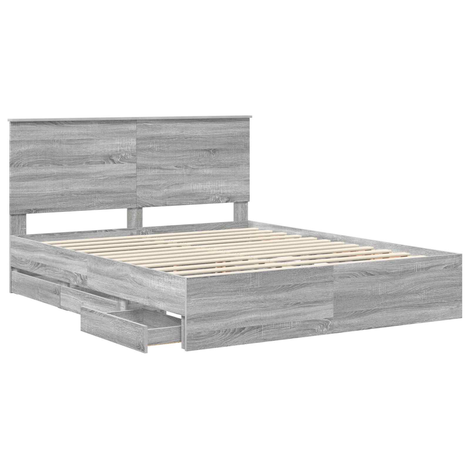 Struttura del letto con cassetto Grigio Sonoma 160 x 200 cm | homemem39