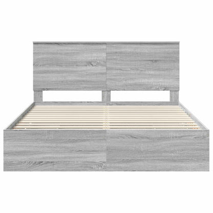 Struttura del letto con cassetto Grigio Sonoma 160 x 200 cm | homemem39