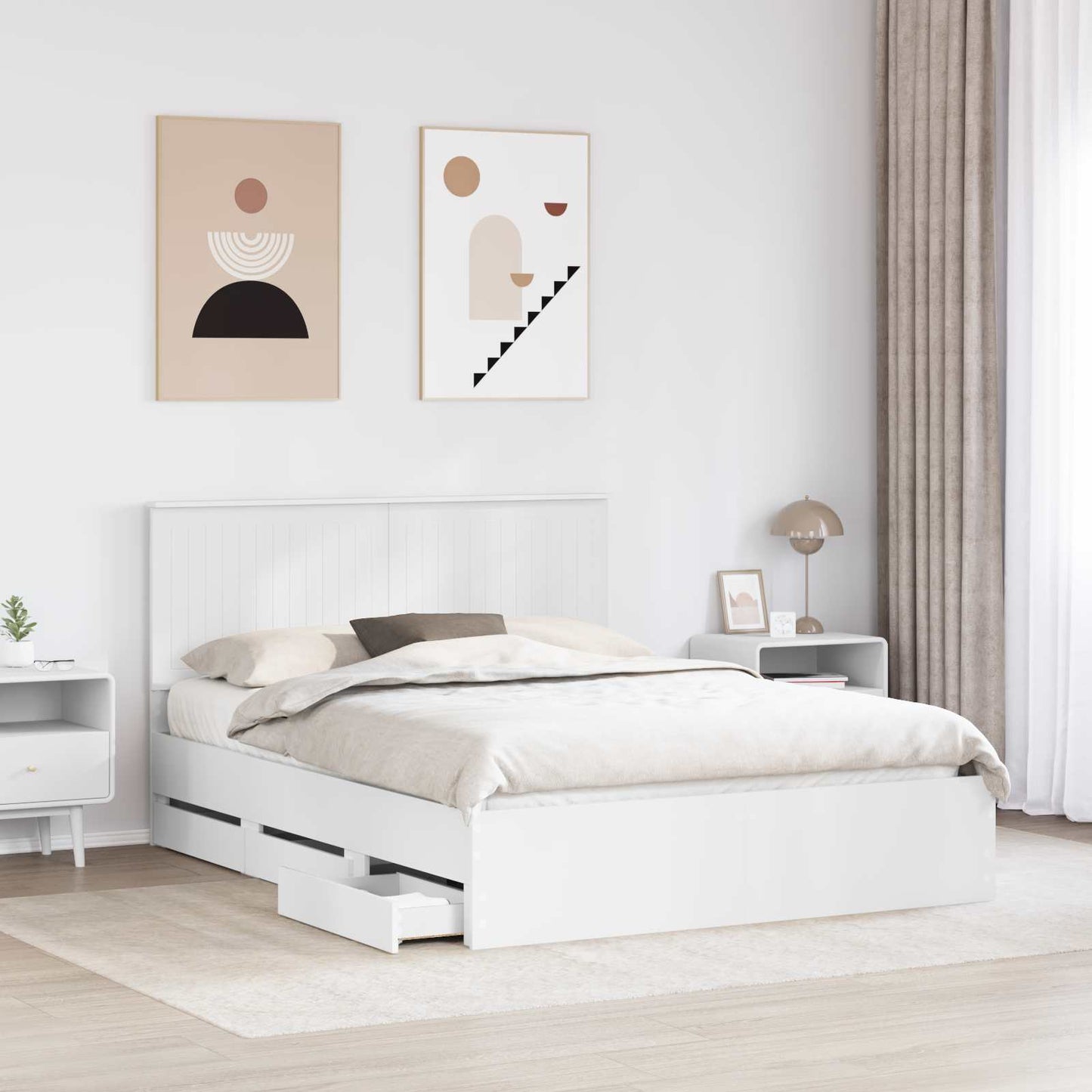 Struttura del letto Bianco 150 x 200 cm Legno Ingegnerizzato | homemem39
