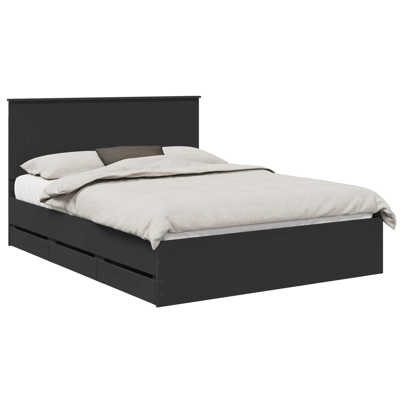 Struttura del letto Nero 150 x 200 cm Legno Ingegnerizzato | homemem39