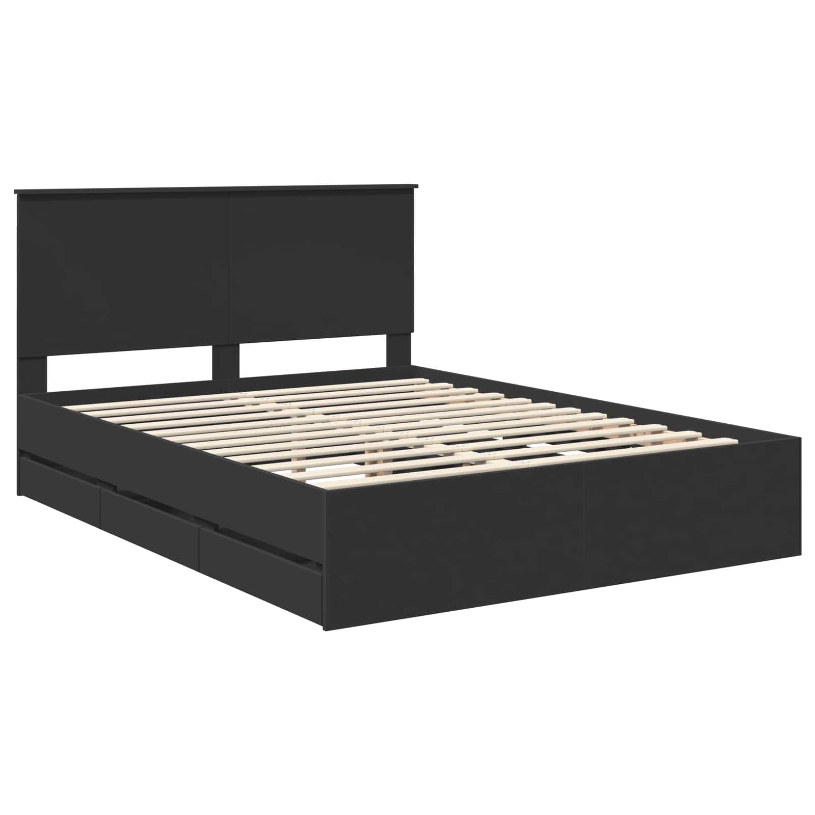 Struttura del letto Nero 150 x 200 cm Legno Ingegnerizzato | homemem39