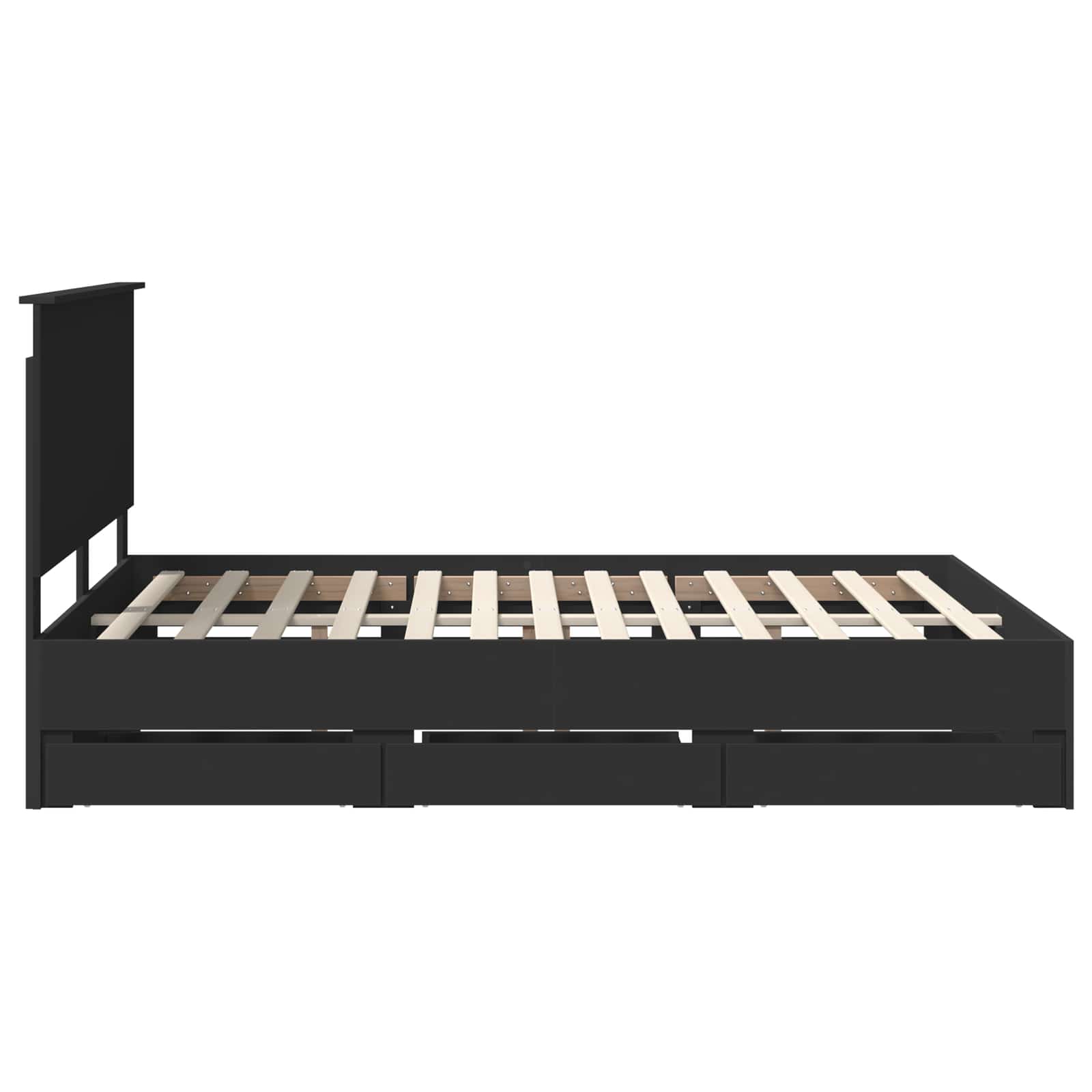 Struttura del letto Nero 150 x 200 cm Legno Ingegnerizzato | homemem39