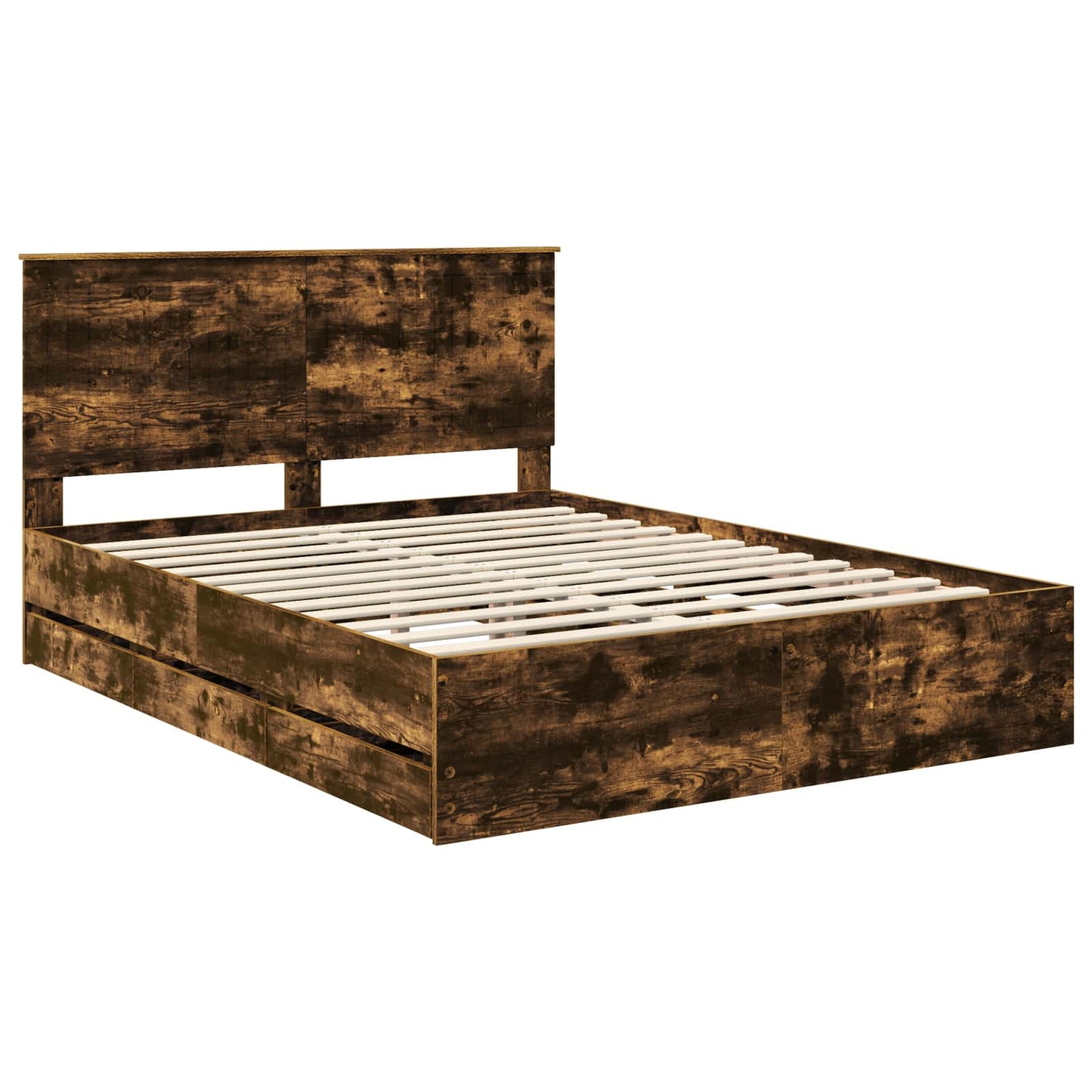 Struttura del letto con cassetto Rovere fumé 150 x 200 cm | homemem39