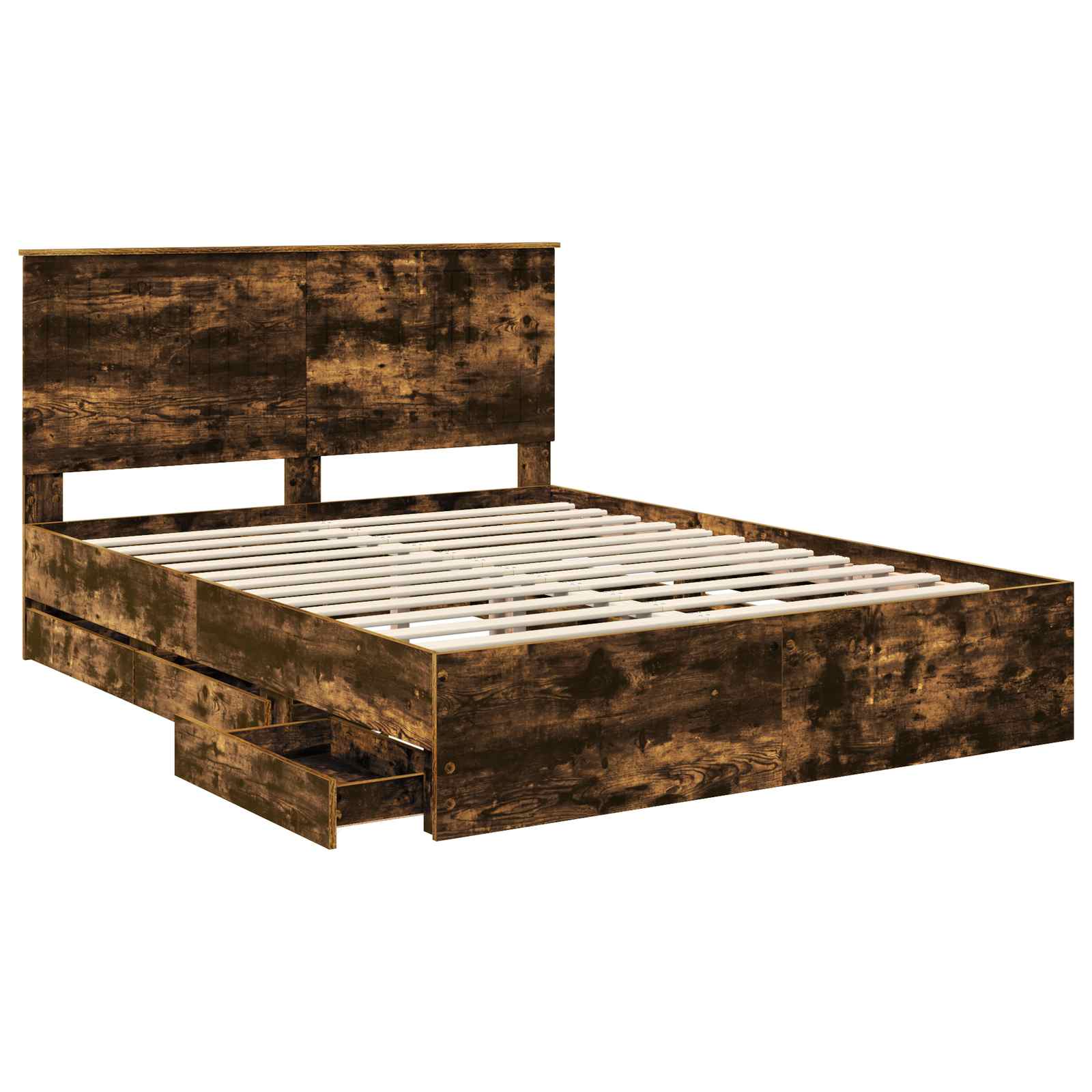 Struttura del letto con cassetto Rovere fumé 150 x 200 cm | homemem39
