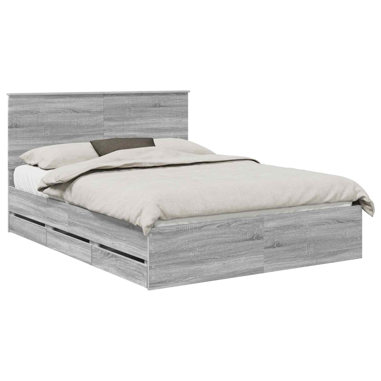 Struttura del letto con cassetto Grigio Sonoma 150 x 200 cm | homemem39