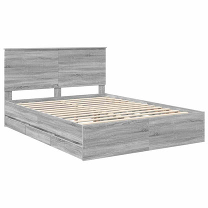 Struttura del letto con cassetto Grigio Sonoma 150 x 200 cm | homemem39