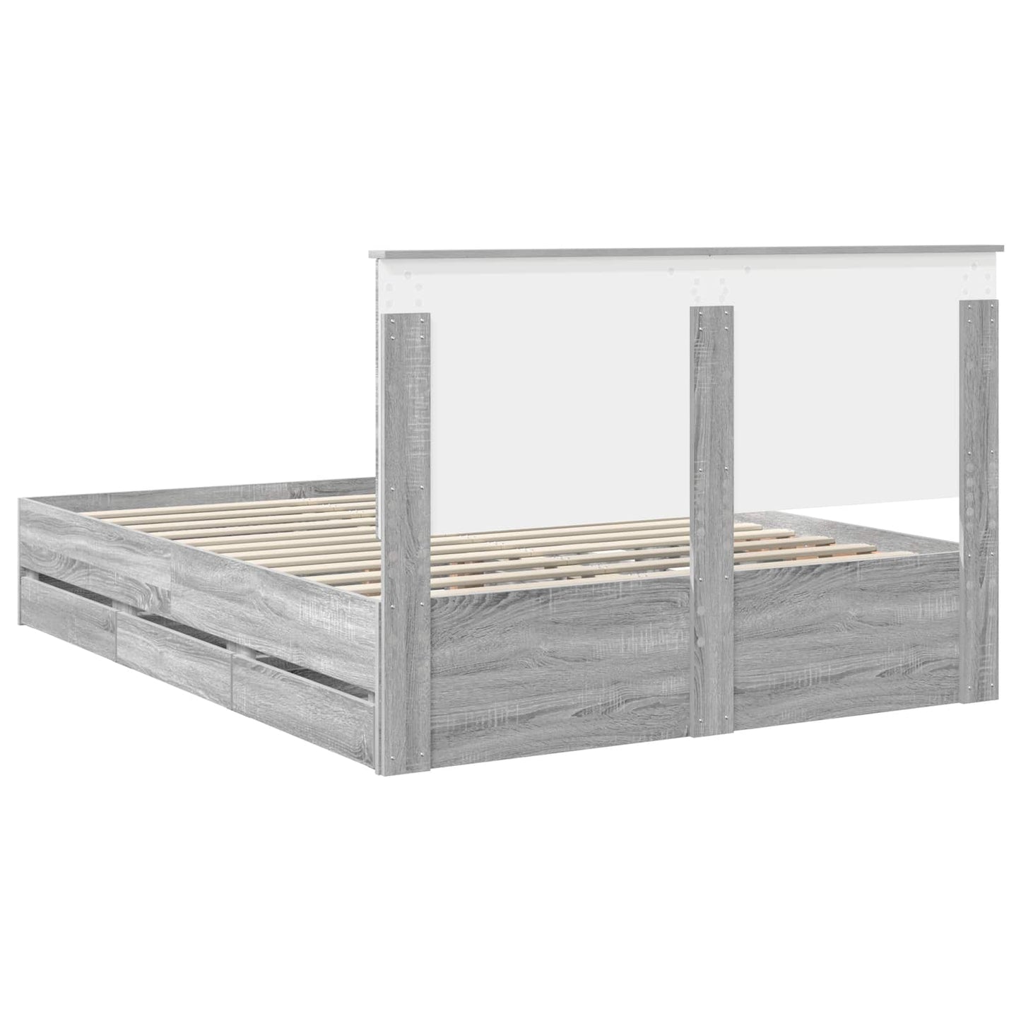 Struttura del letto con cassetto Grigio Sonoma 150 x 200 cm | homemem39