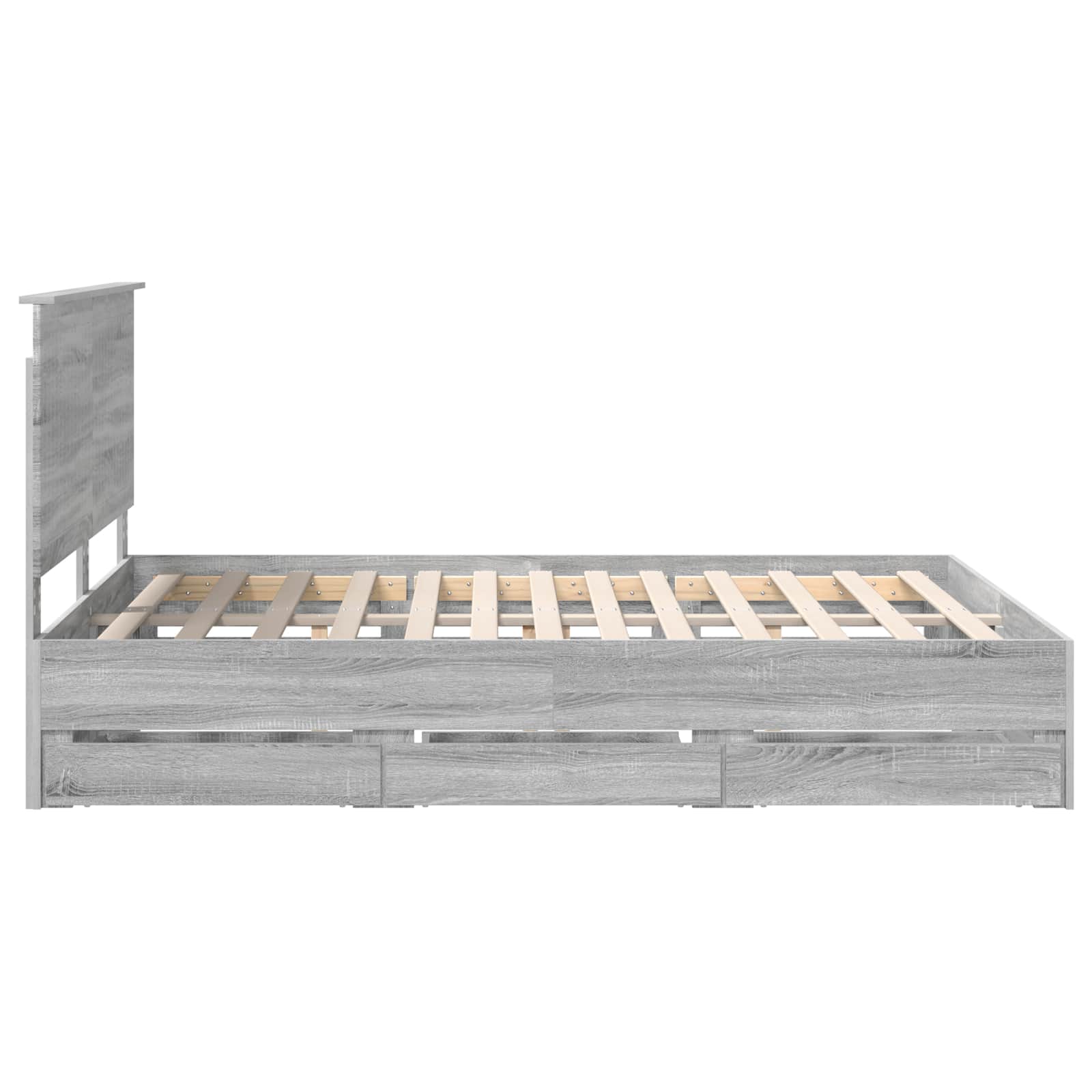 Struttura del letto con cassetto Grigio Sonoma 150 x 200 cm | homemem39