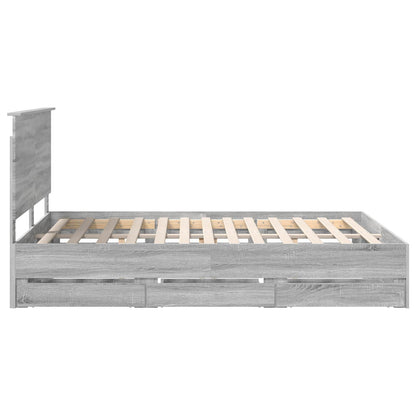 Struttura del letto con cassetto Grigio Sonoma 150 x 200 cm | homemem39