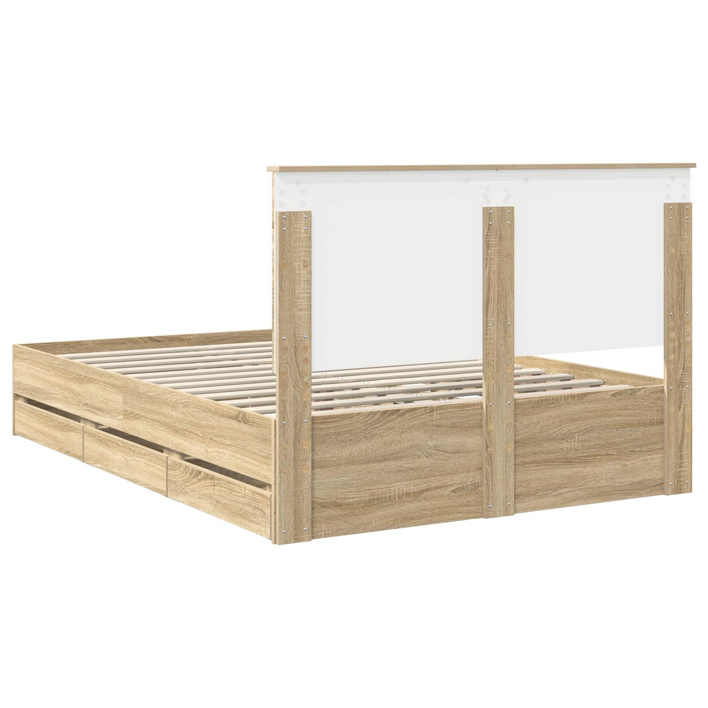 Struttura del letto con cassetto Rovere Sonoma 140 x 200 cm | homemem39
