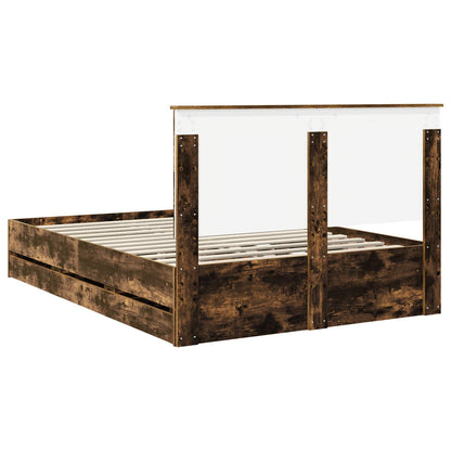 Struttura del letto con cassetto Rovere fumé 140 x 200 cm | homemem39