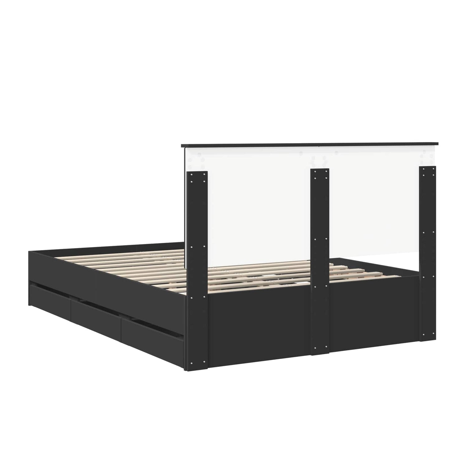 Struttura del letto Nero 140 x 190 cm Legno Ingegnerizzato | homemem39