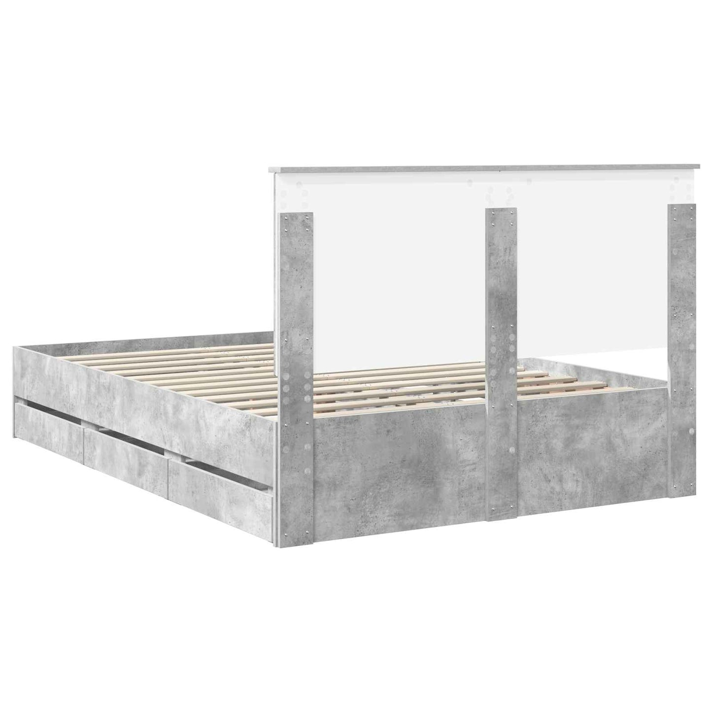 Struttura del letto con cassetto Grigio cemento 140 x 190 cm | homemem39