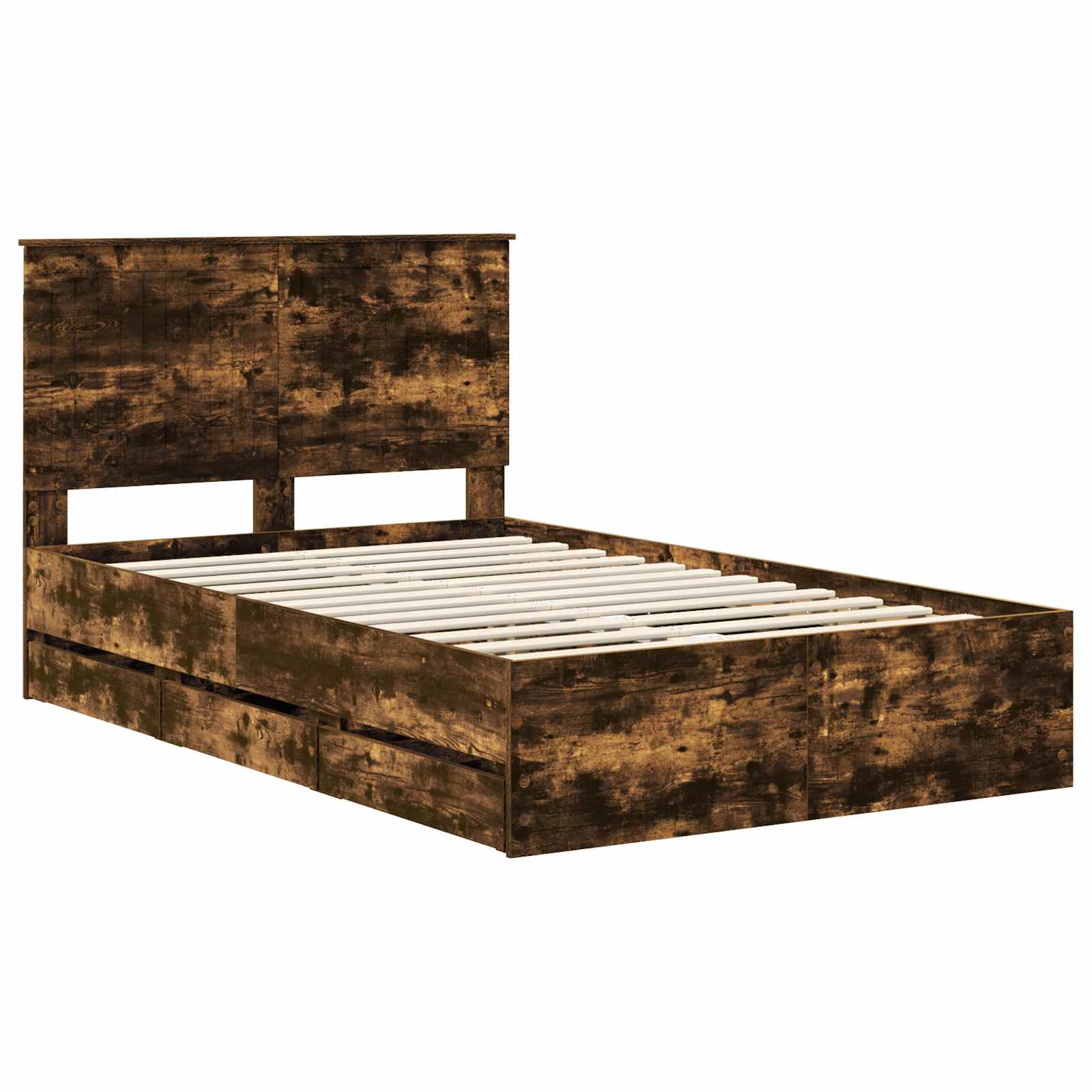 Struttura del letto con cassetto Rovere fumé 120 x 200 cm | homemem39