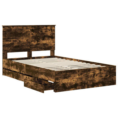 Struttura del letto con cassetto Rovere fumé 120 x 200 cm | homemem39
