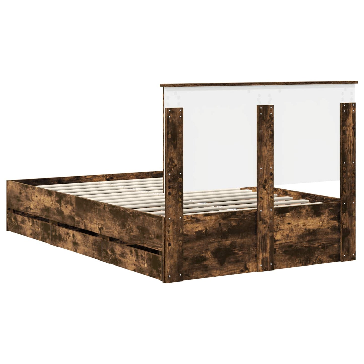 Struttura del letto con cassetto Rovere fumé 120 x 200 cm | homemem39